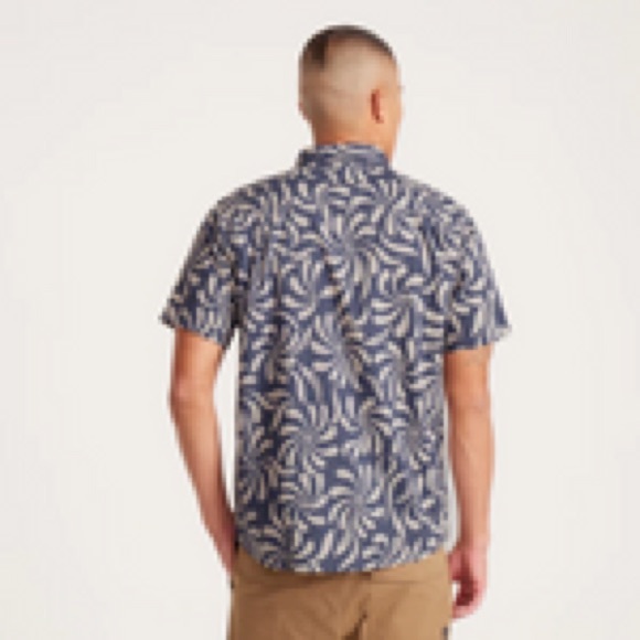 Roark Blue and White Swirl Pattern Shirt Size Large - Picture 2 of 6